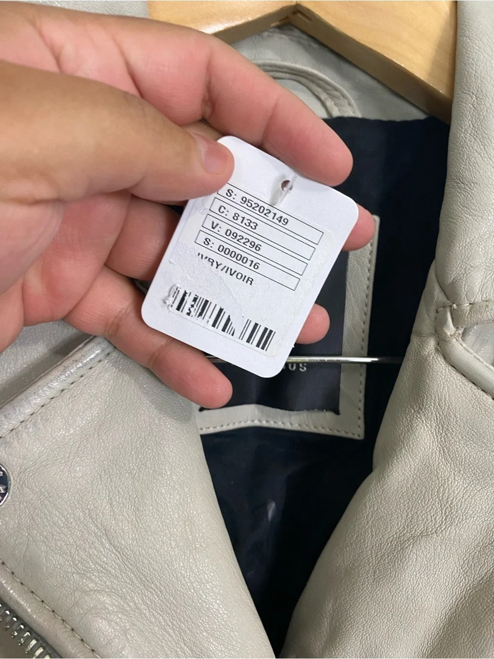 Free People‎ Mauritius Leather Reo Heart Moto Jacket Ivory Size 4